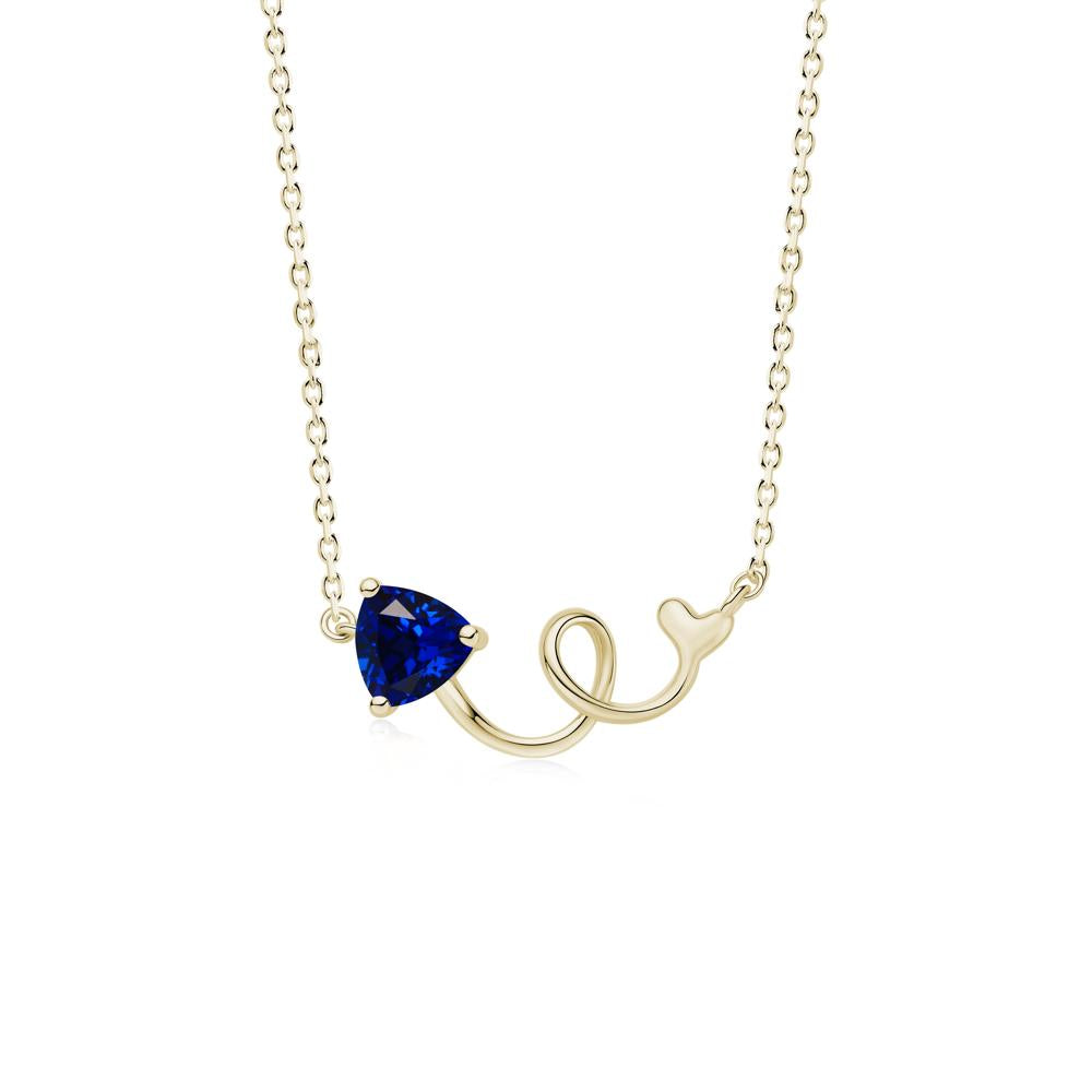 Minimalist Twisted Trillion Cut London Blue Topaz Necklace - LUO Jewelry #gemstone_Sapphire