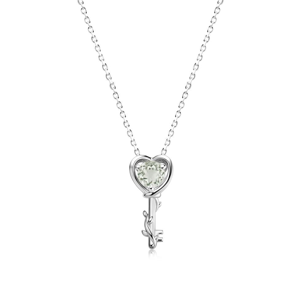 Key Lemon Quartz Leaf Necklace for Women - LUO Jewelry #gemstone_Green Amethyst