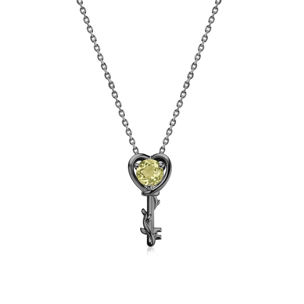 Key Lemon Quartz Leaf Necklace for Women - LUO Jewelry #gemstone_Lemon Quartz