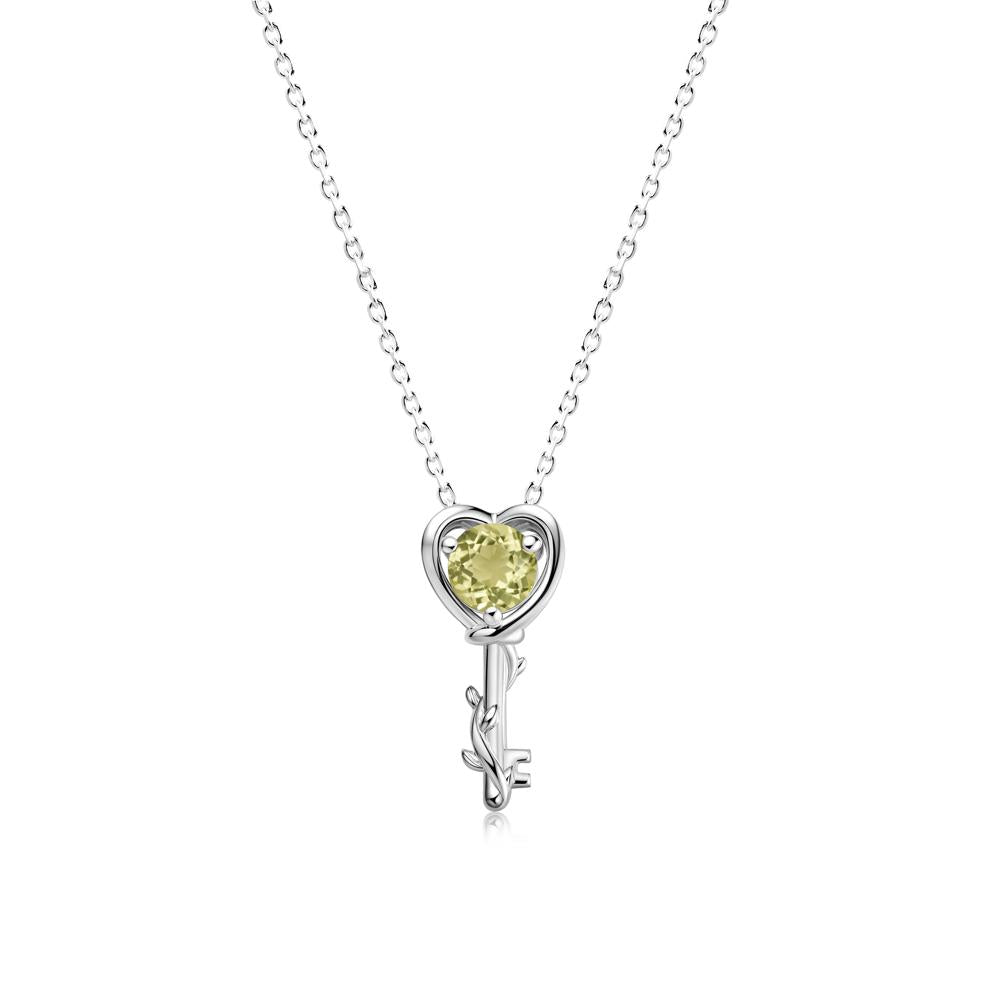 Key Lemon Quartz Leaf Necklace for Women - LUO Jewelry #gemstone_Lemon Quartz