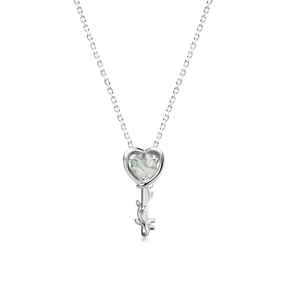 Key Lemon Quartz Leaf Necklace for Women - LUO Jewelry #gemstone_Moss Agate