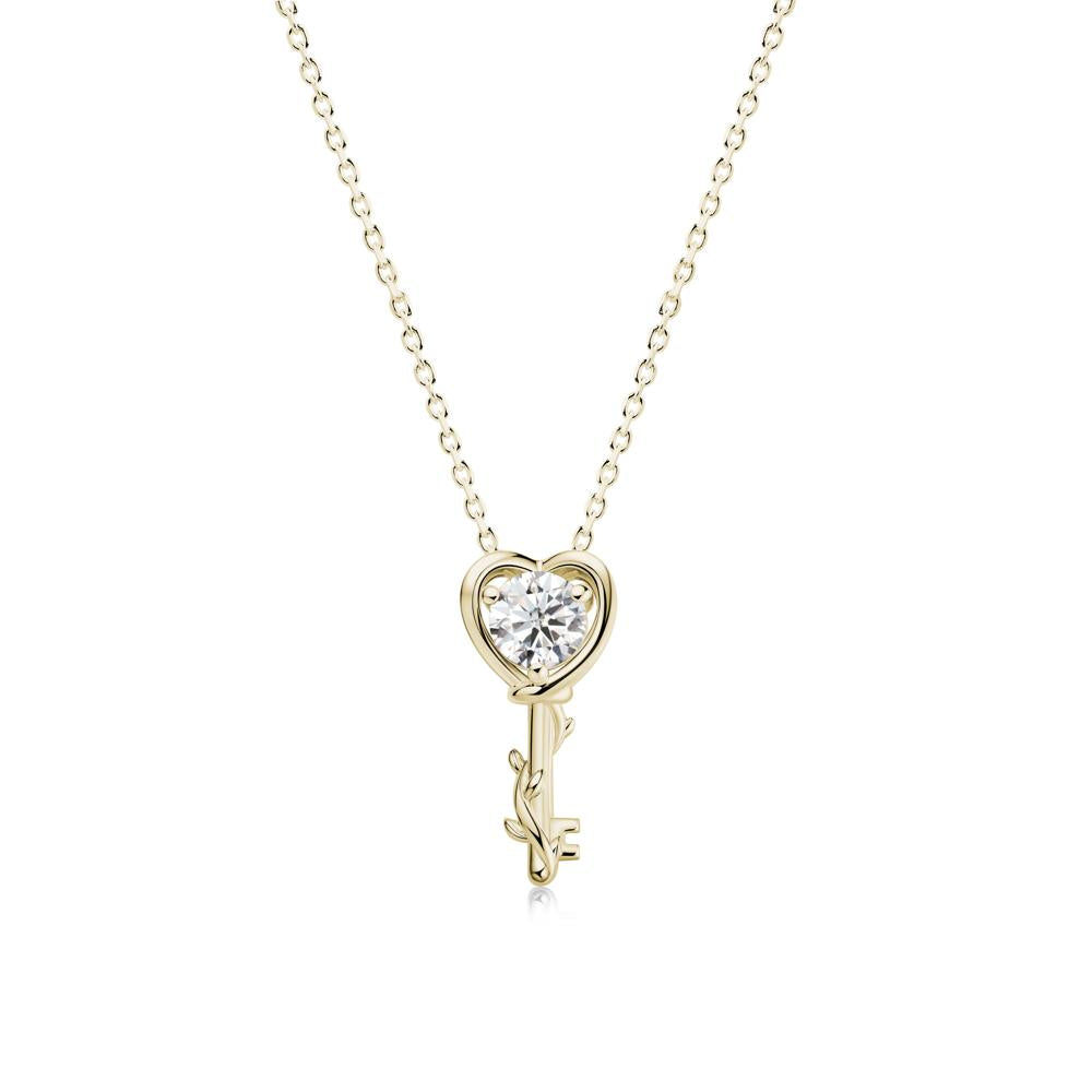Key Lemon Quartz Leaf Necklace for Women - LUO Jewelry #gemstone_Moissanite