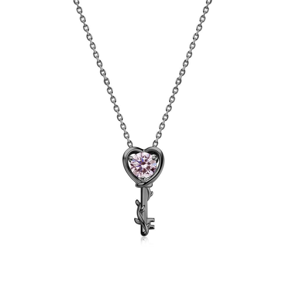 Key Lemon Quartz Leaf Necklace for Women - LUO Jewelry #gemstone_Pink Cubic Zirconia