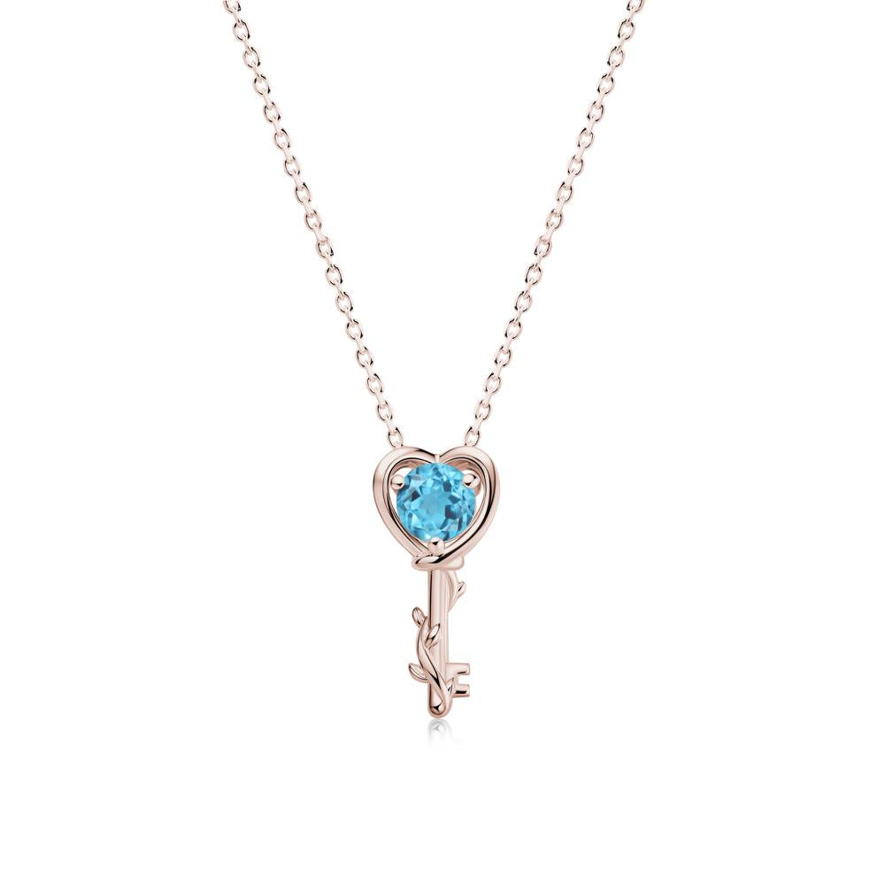 Key Lemon Quartz Leaf Necklace for Women - LUO Jewelry #gemstone_Swiss Blue Topaz