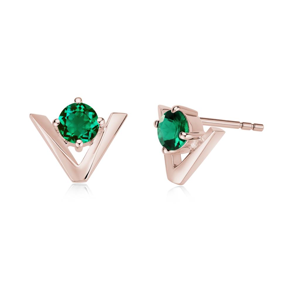 Minimalist V Shaped Amethyst Stud Earrings - LUO Jewelry #gemstone_Emerald