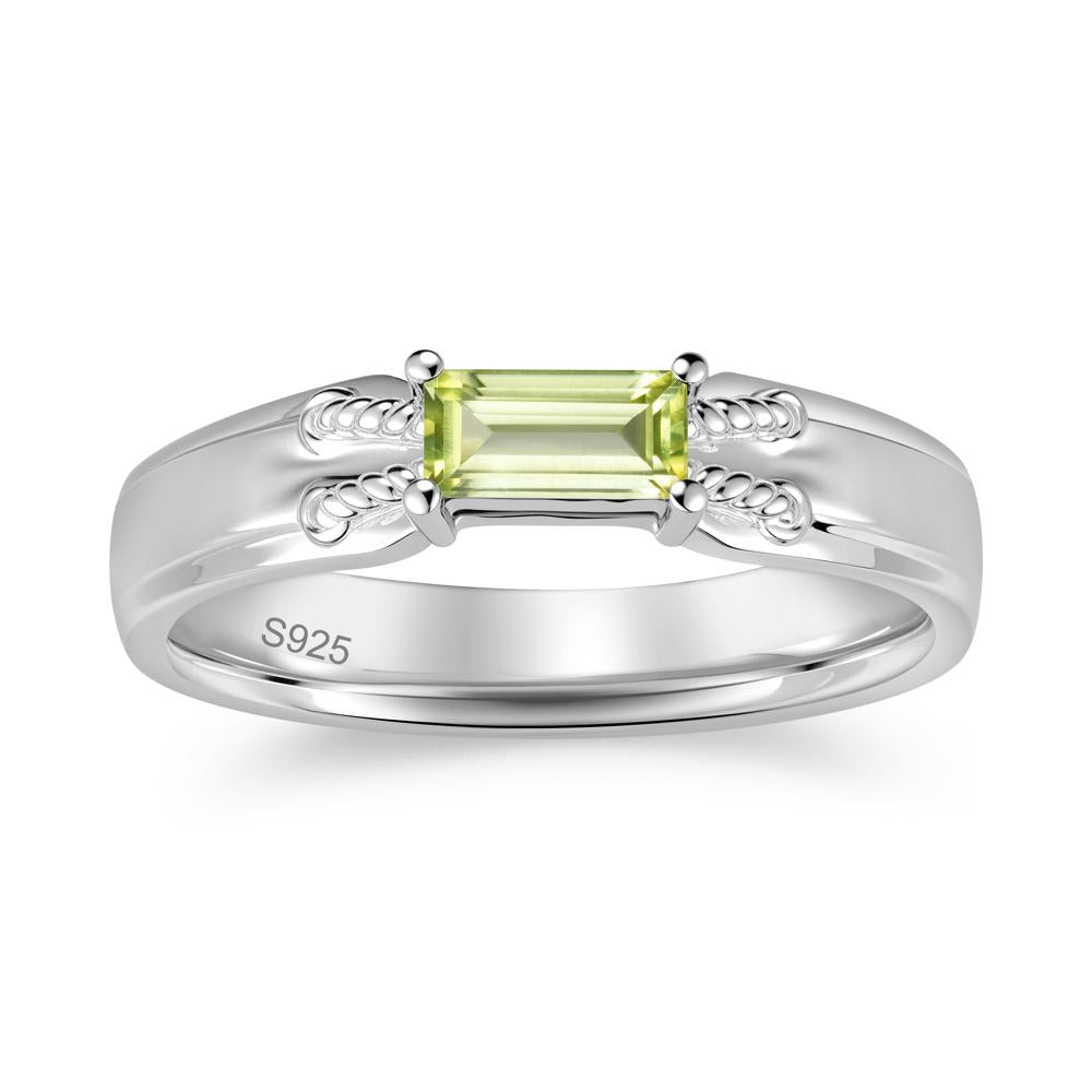 Vintage East West Baguette Cut London Blue Topaz Ring - LUO Jewelry #gemstone_Peridot