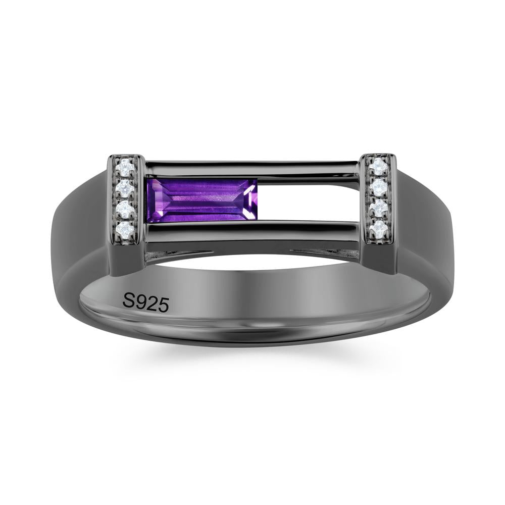 Movable Baguette Cut Petite Alexandrite Ring - LUO Jewelry #gemstone_Amethyst