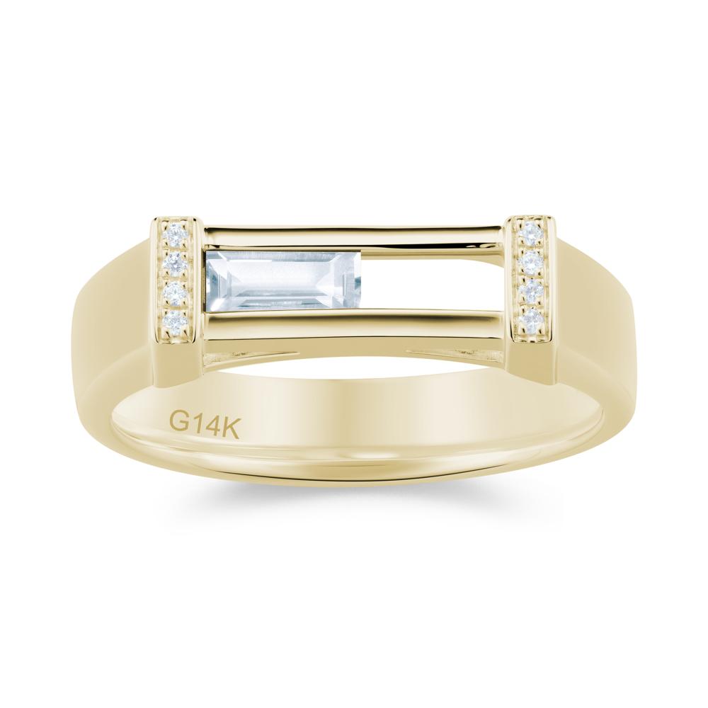 Movable Baguette Cut Petite Alexandrite Ring - LUO Jewelry #gemstone_Aquamarine
