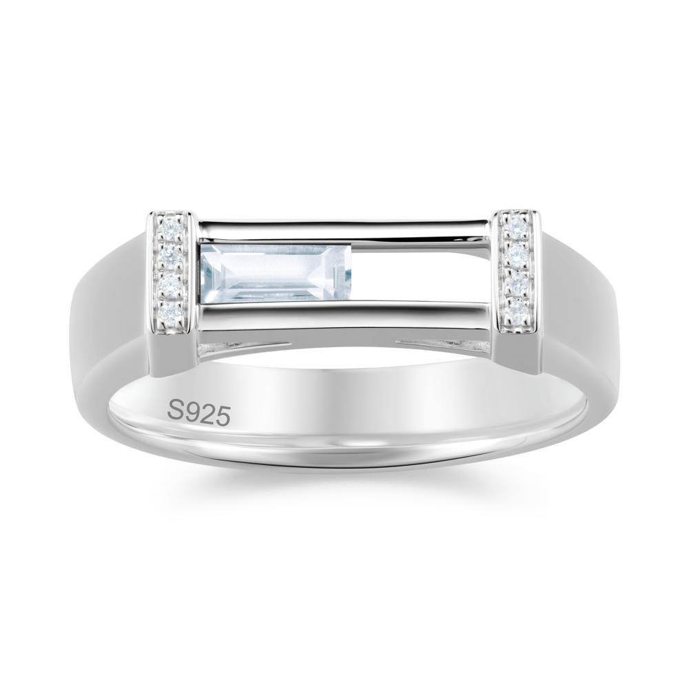 Movable Baguette Cut Petite Alexandrite Ring - LUO Jewelry #gemstone_Aquamarine