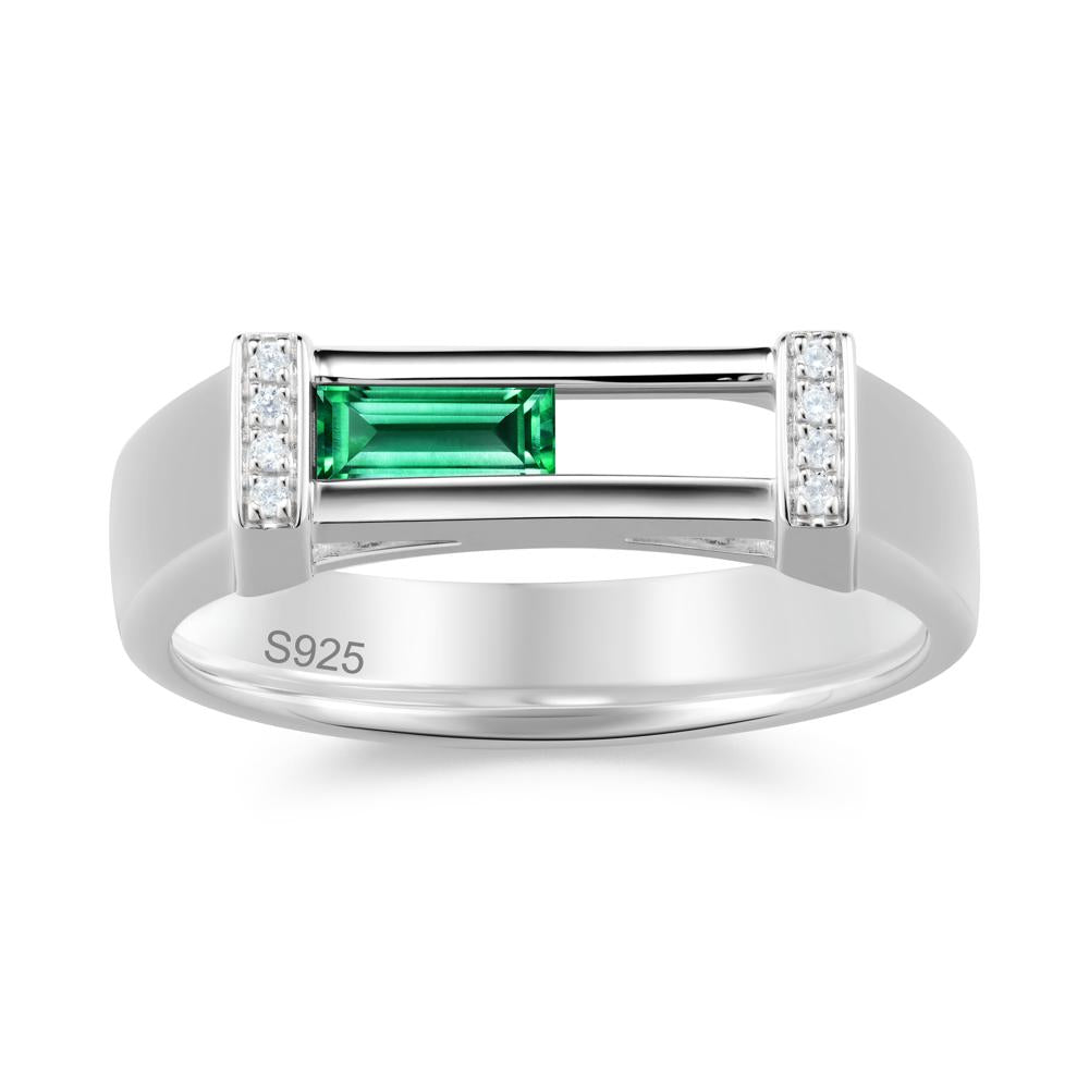 Movable Baguette Cut Petite Alexandrite Ring - LUO Jewelry #gemstone_Emerald