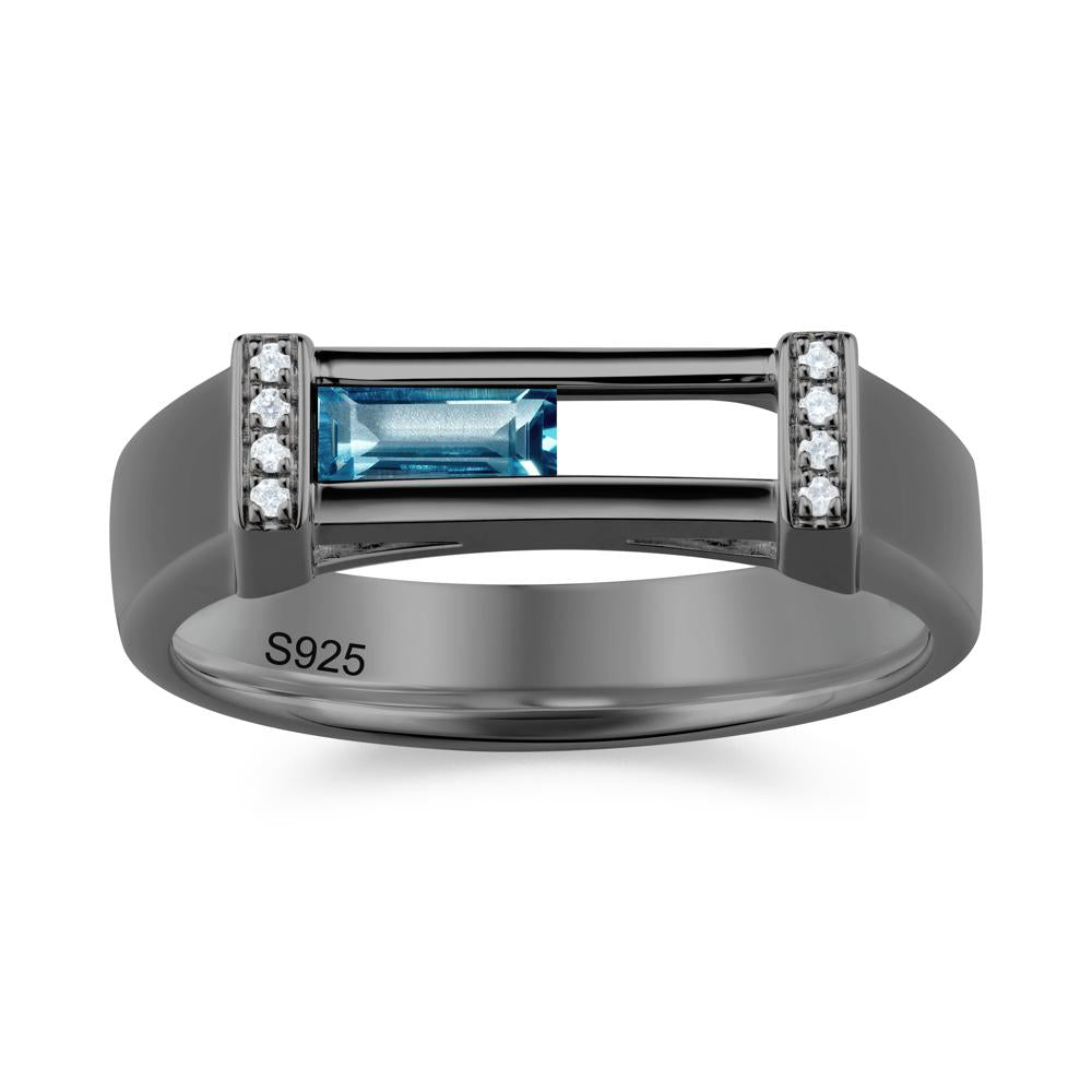 Movable Baguette Cut Petite Alexandrite Ring - LUO Jewelry #gemstone_London Blue Topaz