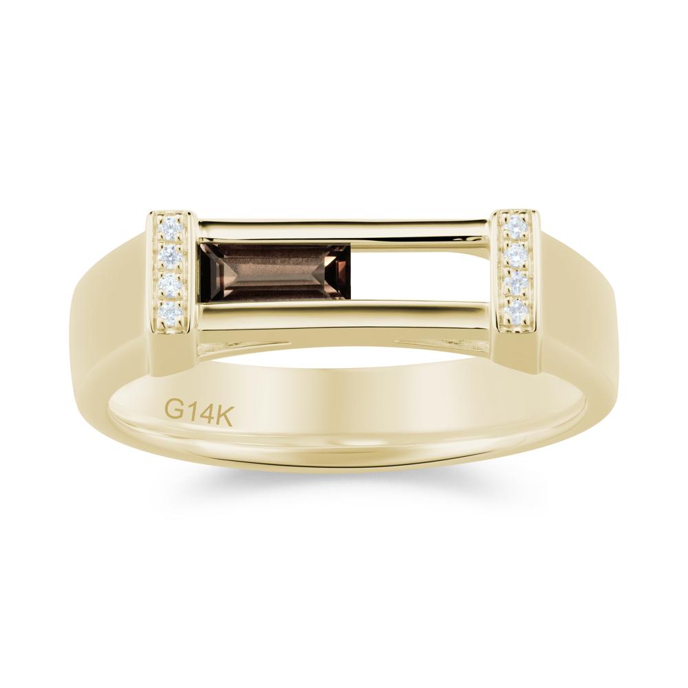 Movable Baguette Cut Petite Alexandrite Ring - LUO Jewelry #gemstone_Smoky Quartz