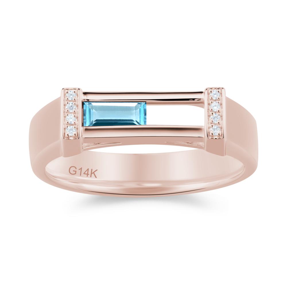 Movable Baguette Cut Petite Alexandrite Ring - LUO Jewelry #gemstone_Swiss Blue Topaz