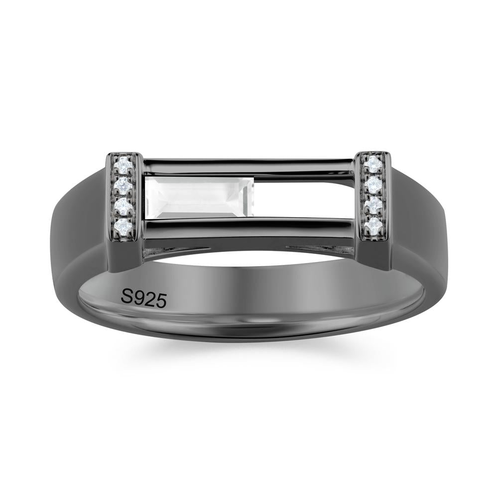 Movable Baguette Cut Petite Alexandrite Ring - LUO Jewelry #gemstone_White Topaz