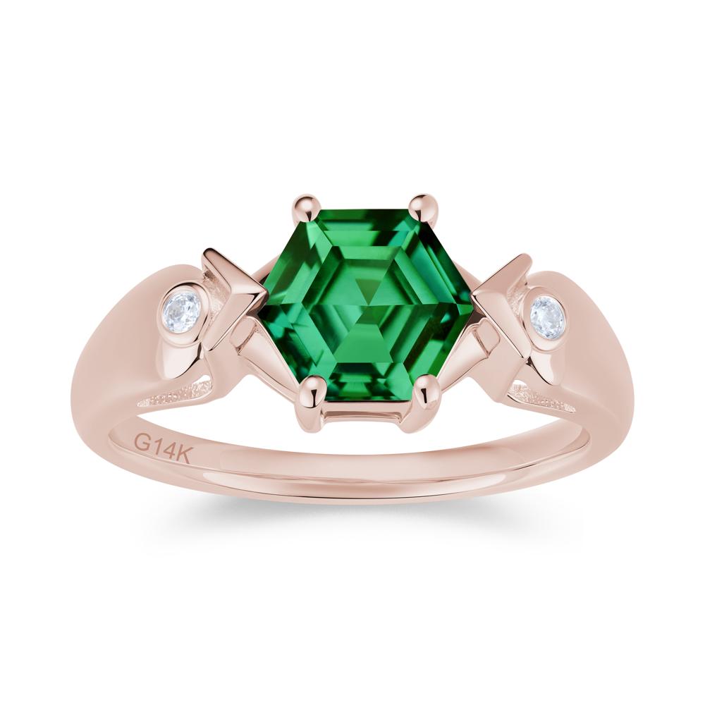Hexagon Cut Alexandrite Art Deco Ring - LUO Jewelry #gemstone_Emerald