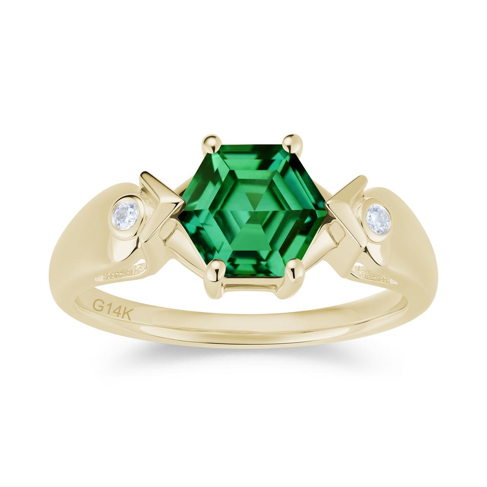 Hexagon Cut Alexandrite Art Deco Ring - LUO Jewelry #gemstone_Emerald