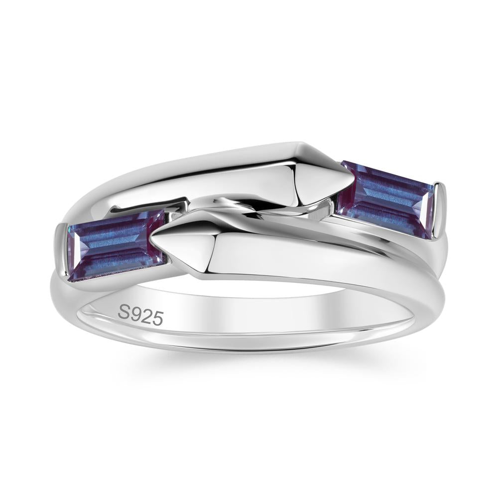 Toi Et Moi Bypass East West Garnet Ring - LUO Jewelry #gemstone_Alexandrite