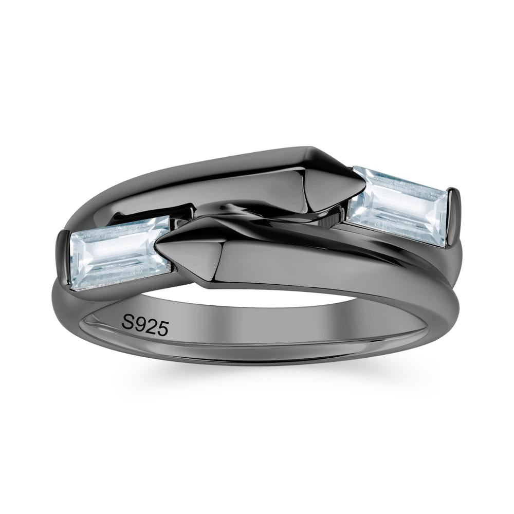 Toi Et Moi Bypass East West Garnet Ring - LUO Jewelry #gemstone_Aquamarine