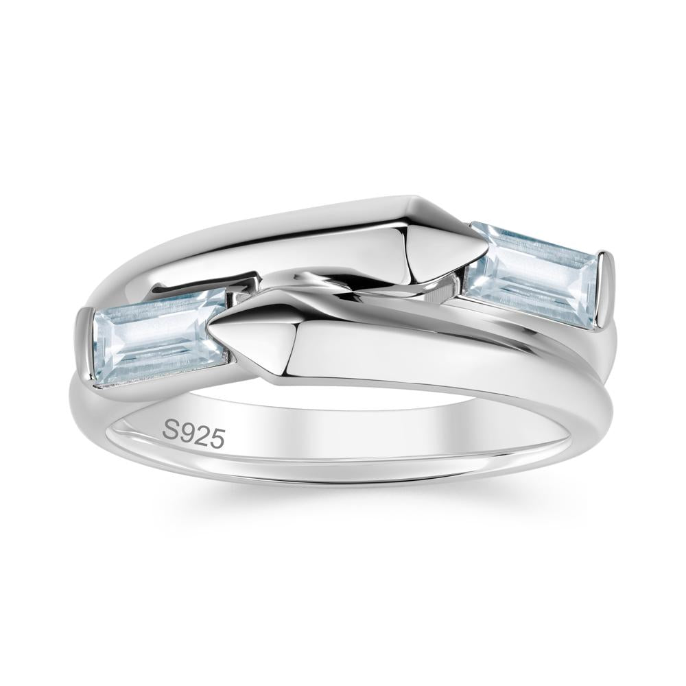 Toi Et Moi Bypass East West Garnet Ring - LUO Jewelry #gemstone_Aquamarine