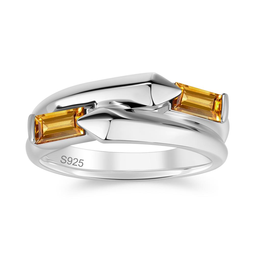 Toi Et Moi Bypass East West Garnet Ring - LUO Jewelry #gemstone_Citrine