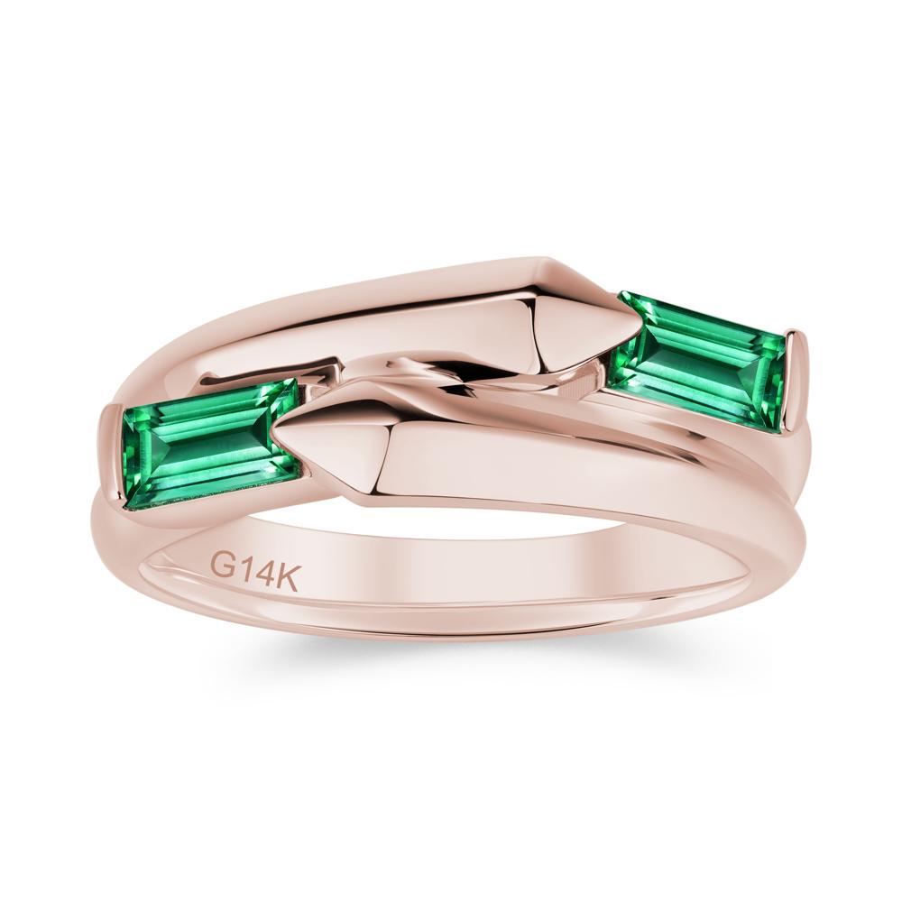 Toi Et Moi Bypass East West Garnet Ring - LUO Jewelry #gemstone_Emerald