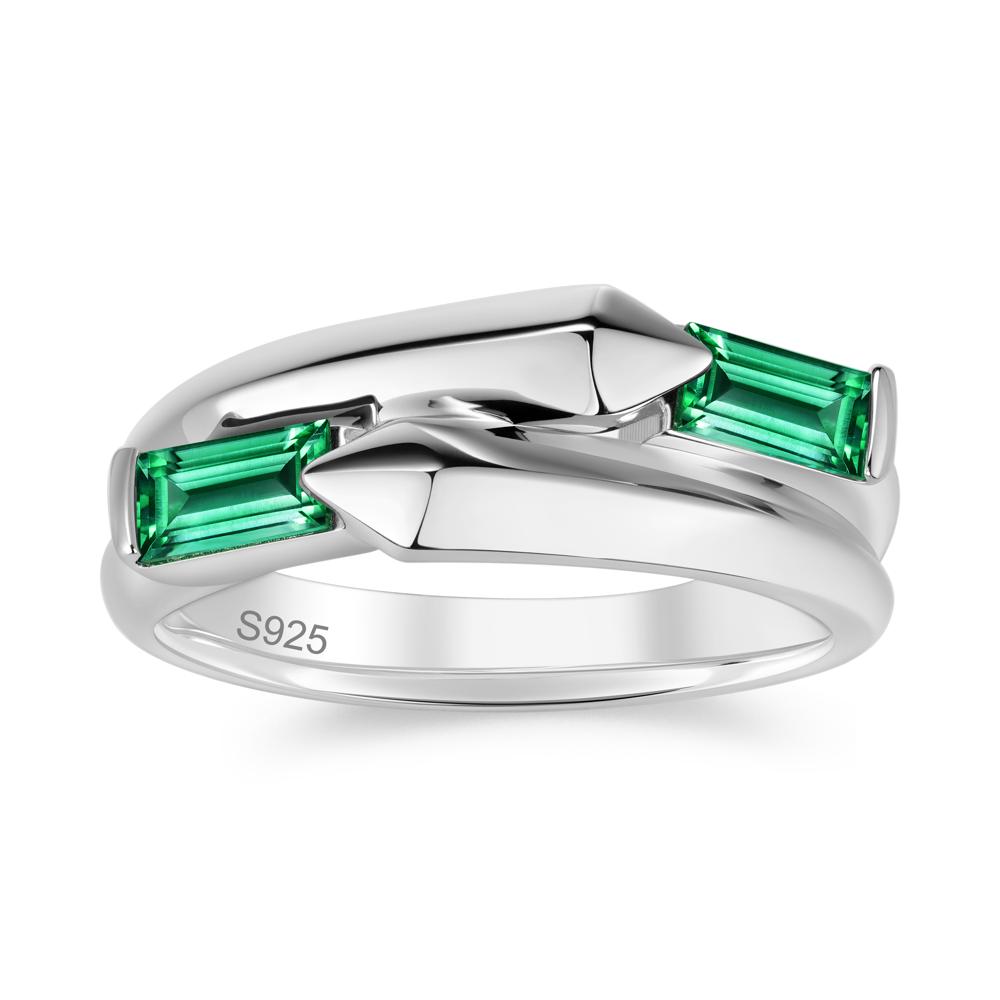 Toi Et Moi Bypass East West Garnet Ring - LUO Jewelry #gemstone_Emerald