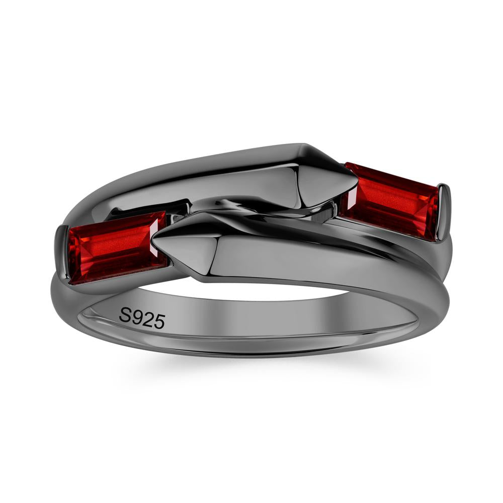 Toi Et Moi Bypass East West Garnet Ring - LUO Jewelry #gemstone_Garnet