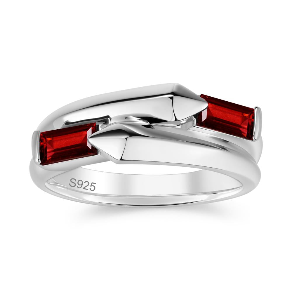 Toi Et Moi Bypass East West Garnet Ring - LUO Jewelry #gemstone_Garnet