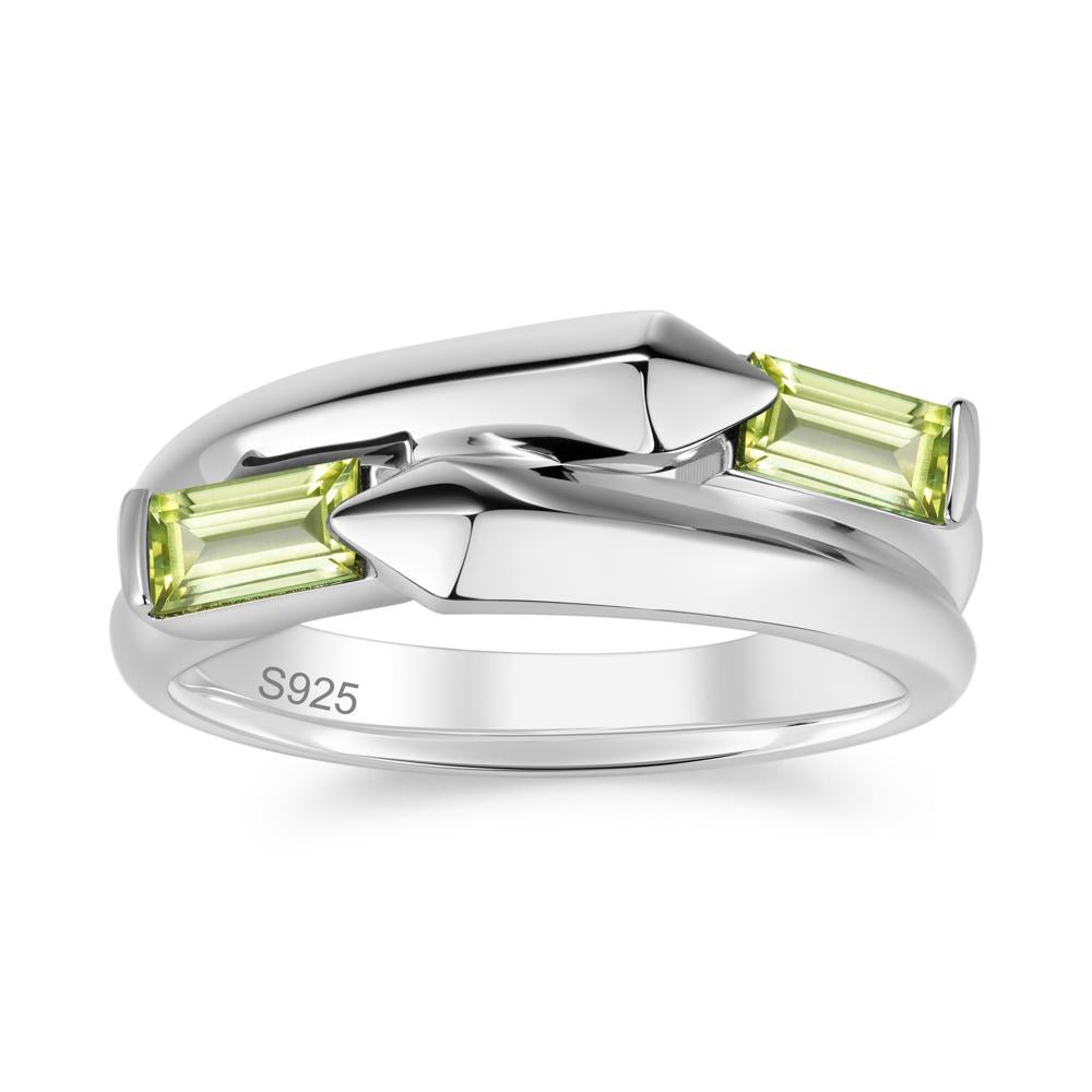 Toi Et Moi Bypass East West Garnet Ring - LUO Jewelry #gemstone_Peridot