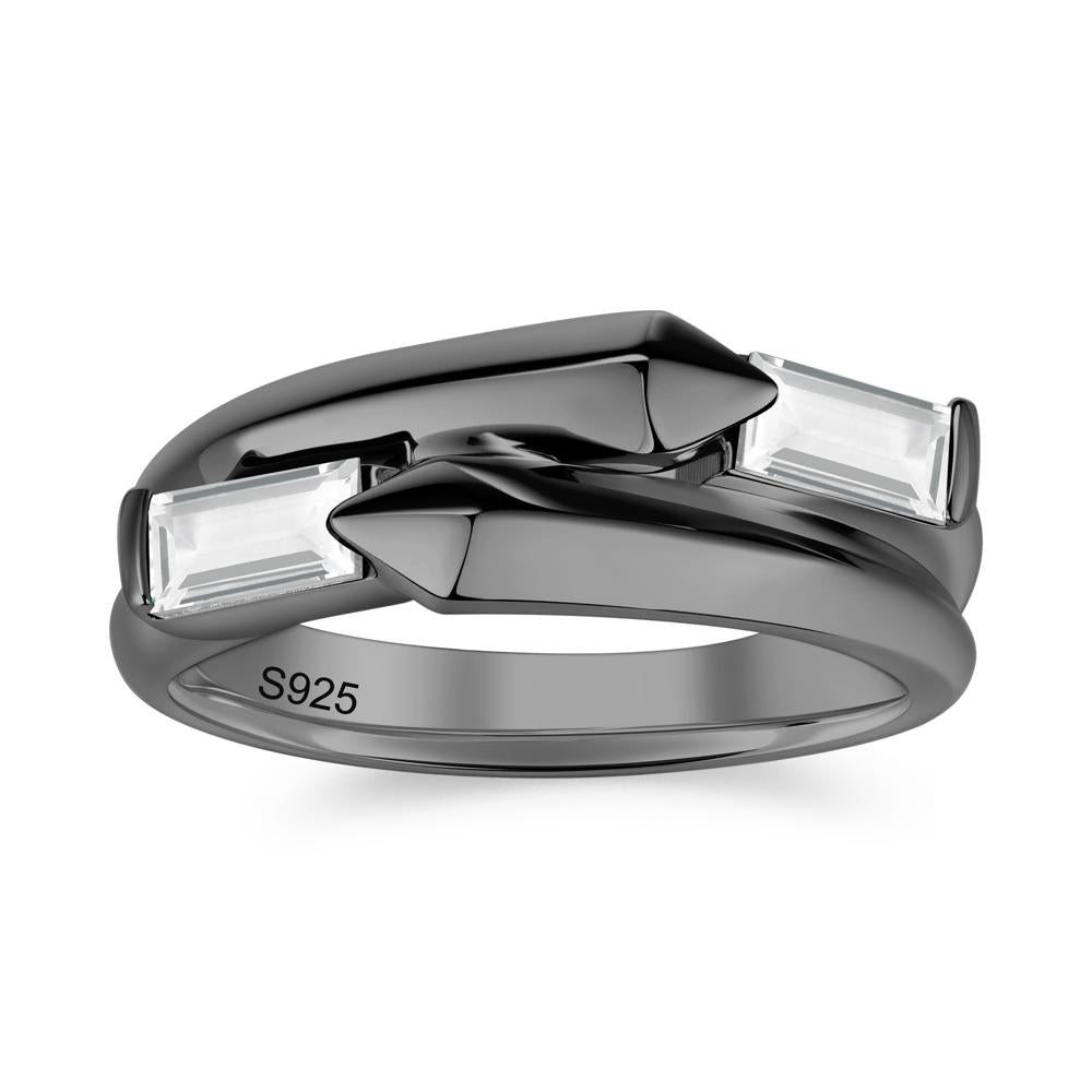 Toi Et Moi Bypass East West Garnet Ring - LUO Jewelry #gemstone_White Topaz