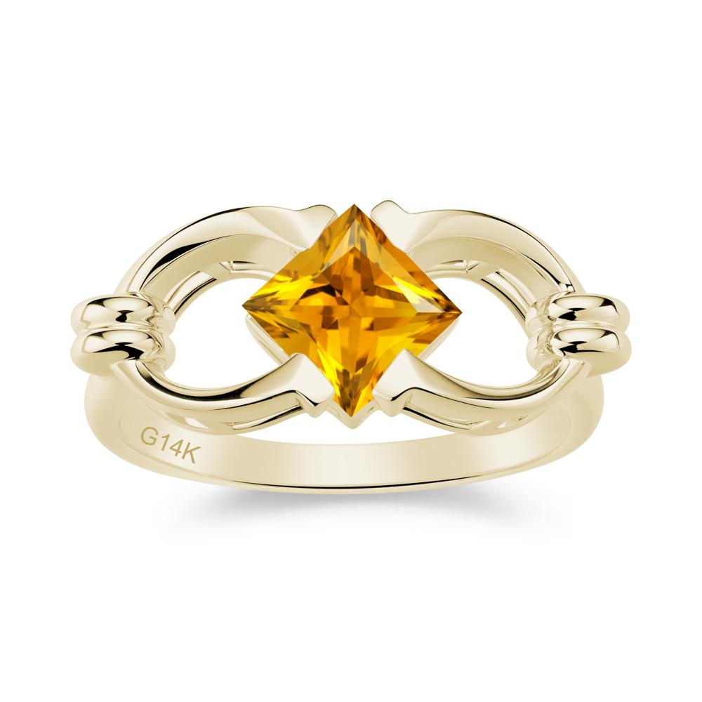 Solitaire Garnet Horseshoe Split Ring - LUO Jewelry #gemstone_Citrine
