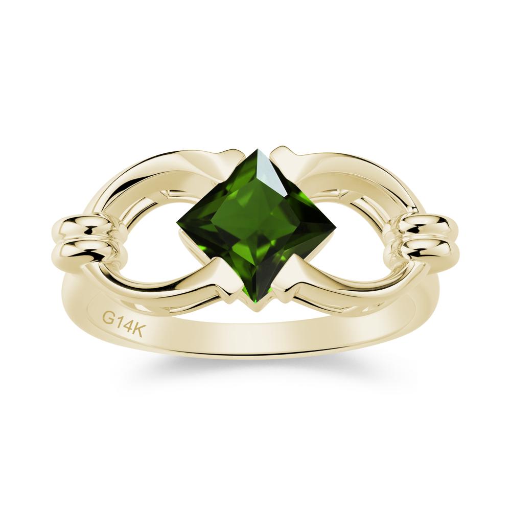 Solitaire Garnet Horseshoe Split Ring - LUO Jewelry #gemstone_Diopside