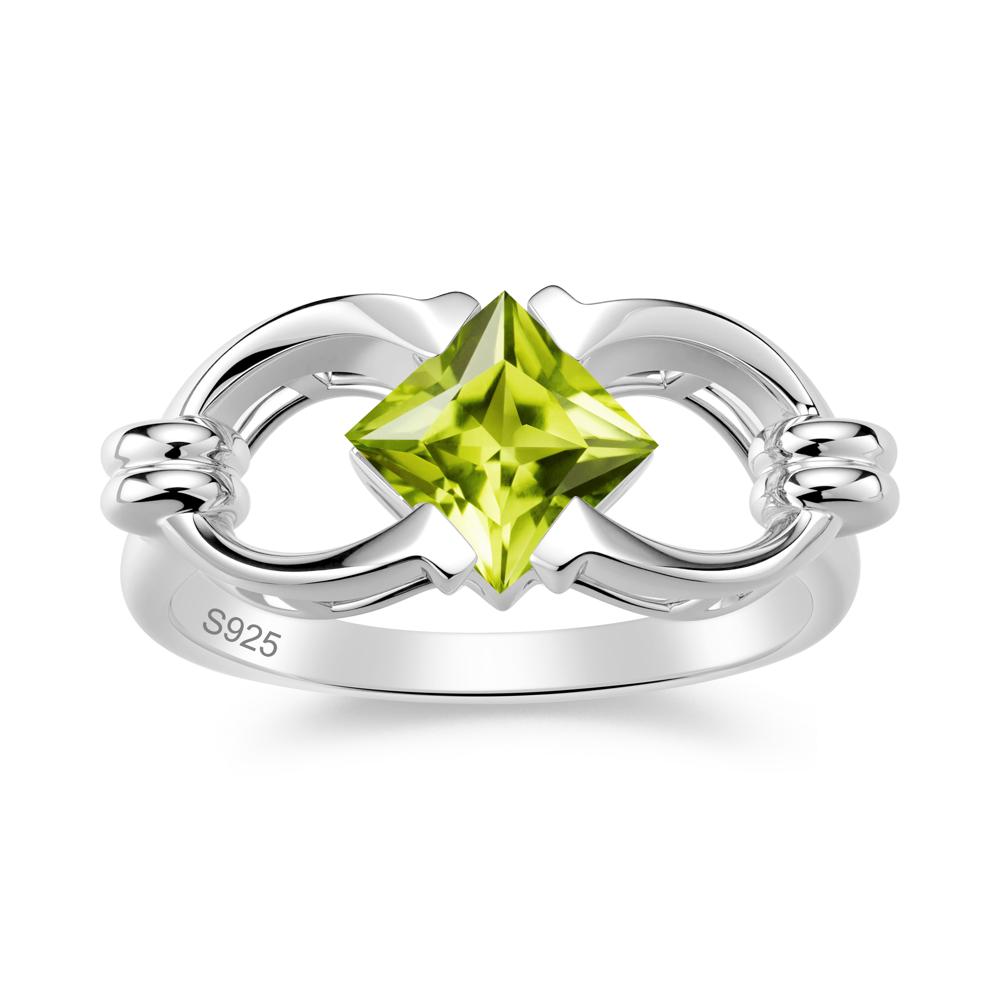 Solitaire Garnet Horseshoe Split Ring - LUO Jewelry #gemstone_Peridot