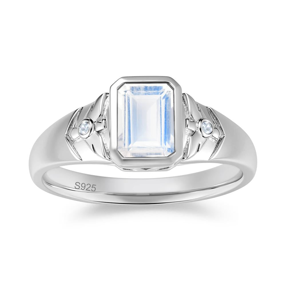 Bird Engraved Bezel Set Smoky Quartz Mens Ring - LUO Jewelry #gemstone_Moonstone