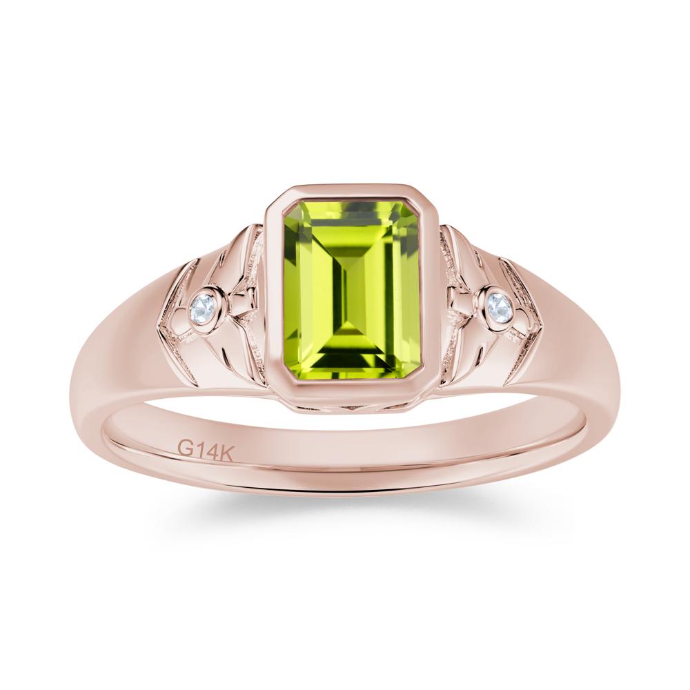Bird Engraved Bezel Set Smoky Quartz Mens Ring - LUO Jewelry #gemstone_Peridot