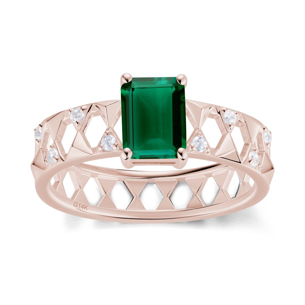 Emerald Cut Garnet Pyramid Hollow Ring for Men - LUO Jewelry #gemstone_Emerald