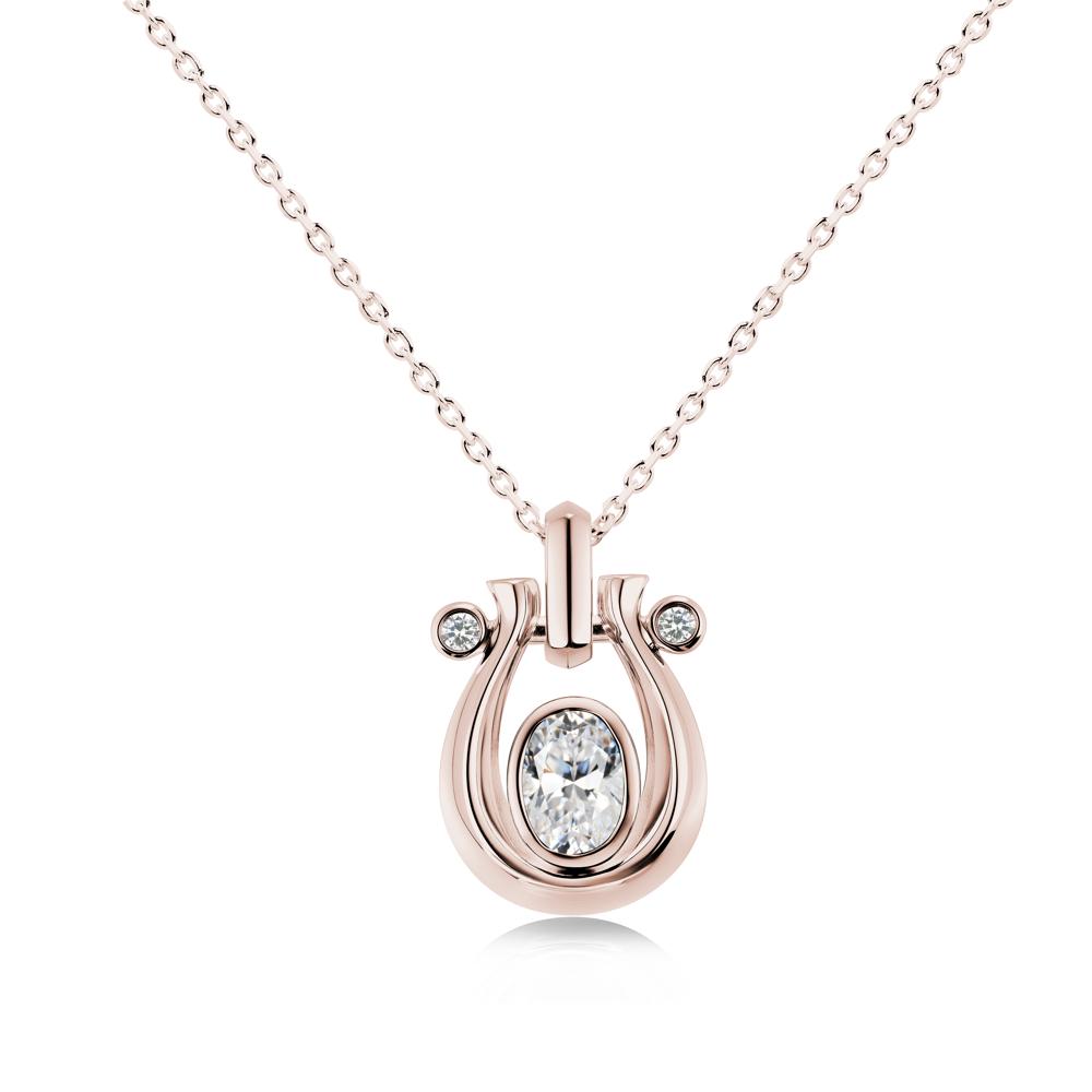 Sapphire Horseshoe Pendant Necklace - LUO Jewelry #gemstone_Cubic Zirconia