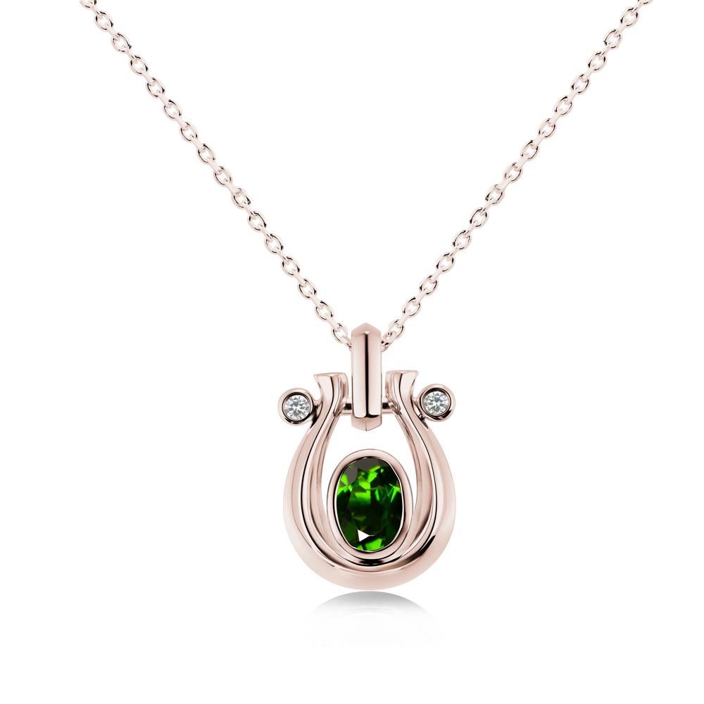 Sapphire Horseshoe Pendant Necklace - LUO Jewelry #gemstone_Diopside