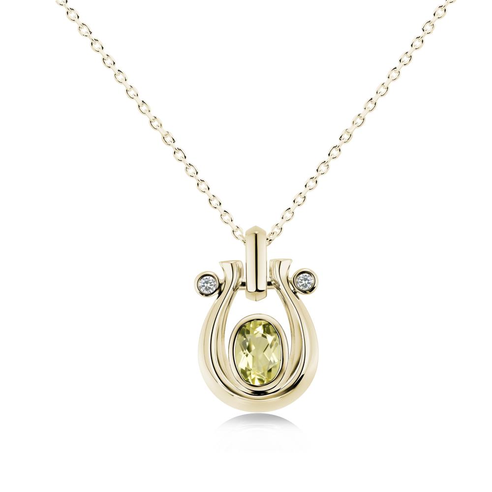Sapphire Horseshoe Pendant Necklace - LUO Jewelry #gemstone_Lemon Quartz