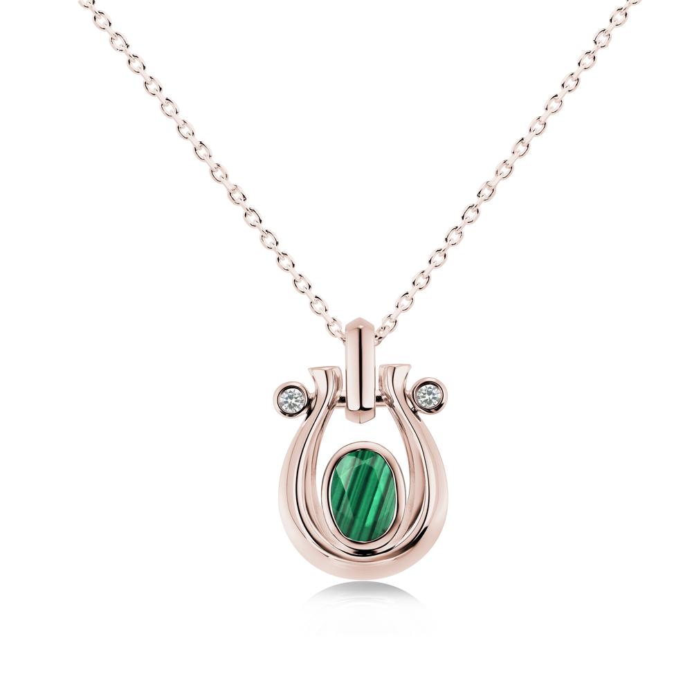 Sapphire Horseshoe Pendant Necklace - LUO Jewelry #gemstone_Malachite