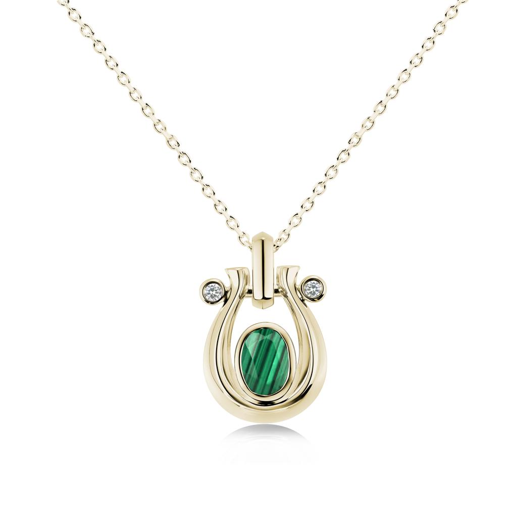 Sapphire Horseshoe Pendant Necklace - LUO Jewelry #gemstone_Malachite