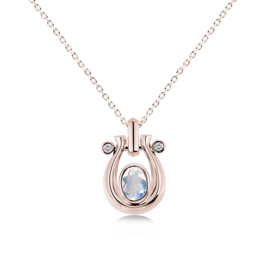 Sapphire Horseshoe Pendant Necklace - LUO Jewelry #gemstone_Moonstone