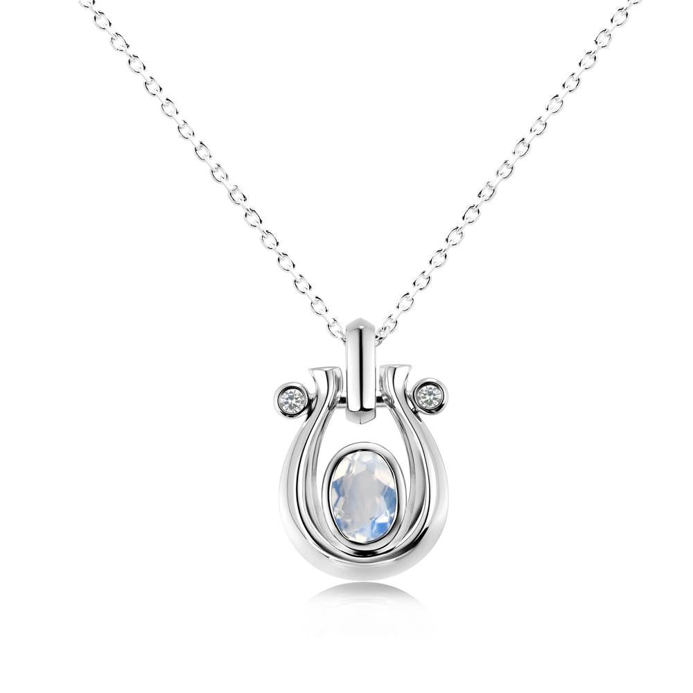 Sapphire Horseshoe Pendant Necklace - LUO Jewelry #gemstone_Moonstone