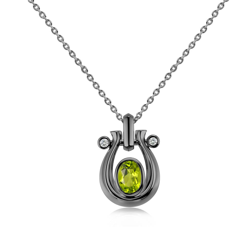 Sapphire Horseshoe Pendant Necklace - LUO Jewelry #gemstone_Peridot