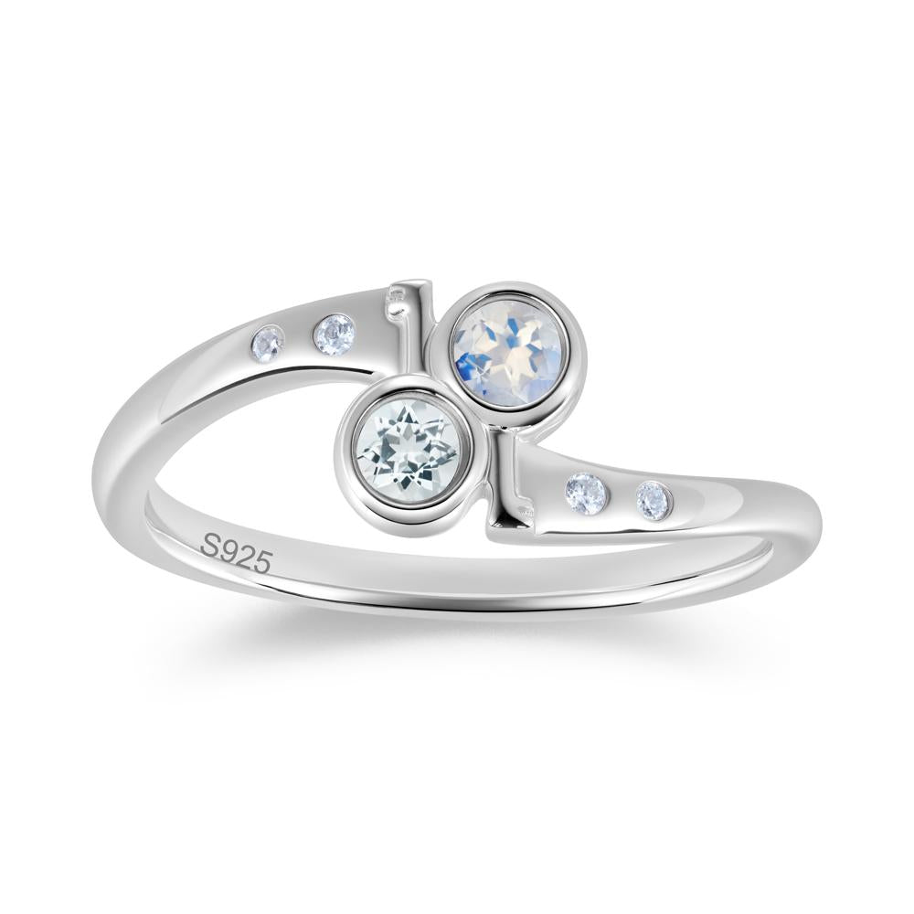 Petite Two Stone Garnet and Moonstone Key Ring - LUO Jewelry #gemstone_Aquamarine and Moonstone