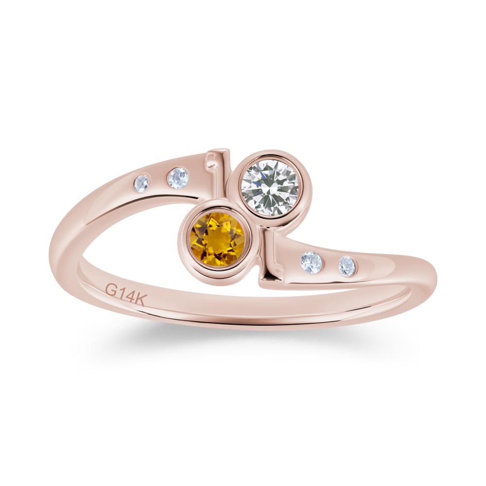 Petite Two Stone Garnet and Moonstone Key Ring - LUO Jewelry #gemstone_Citrine and Cubic Zirconia