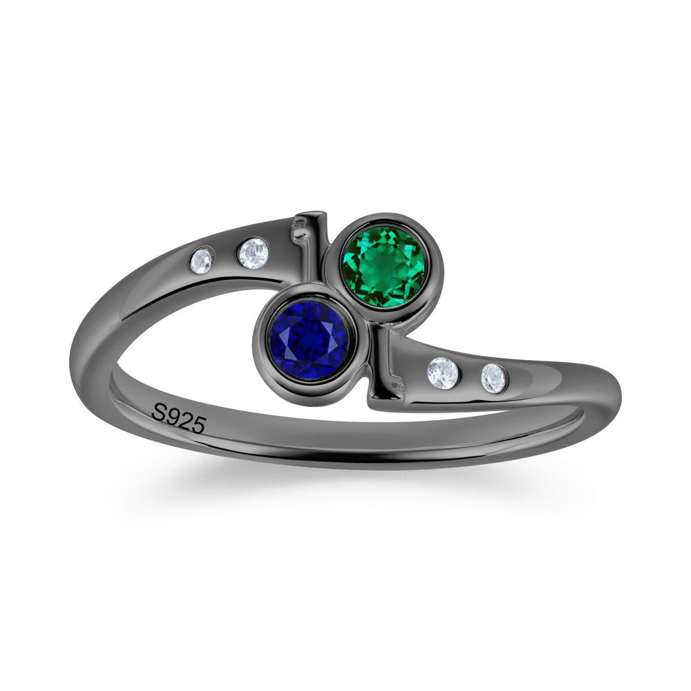 Petite Two Stone Garnet and Moonstone Key Ring - LUO Jewelry #gemstone_Emerald and Sapphire