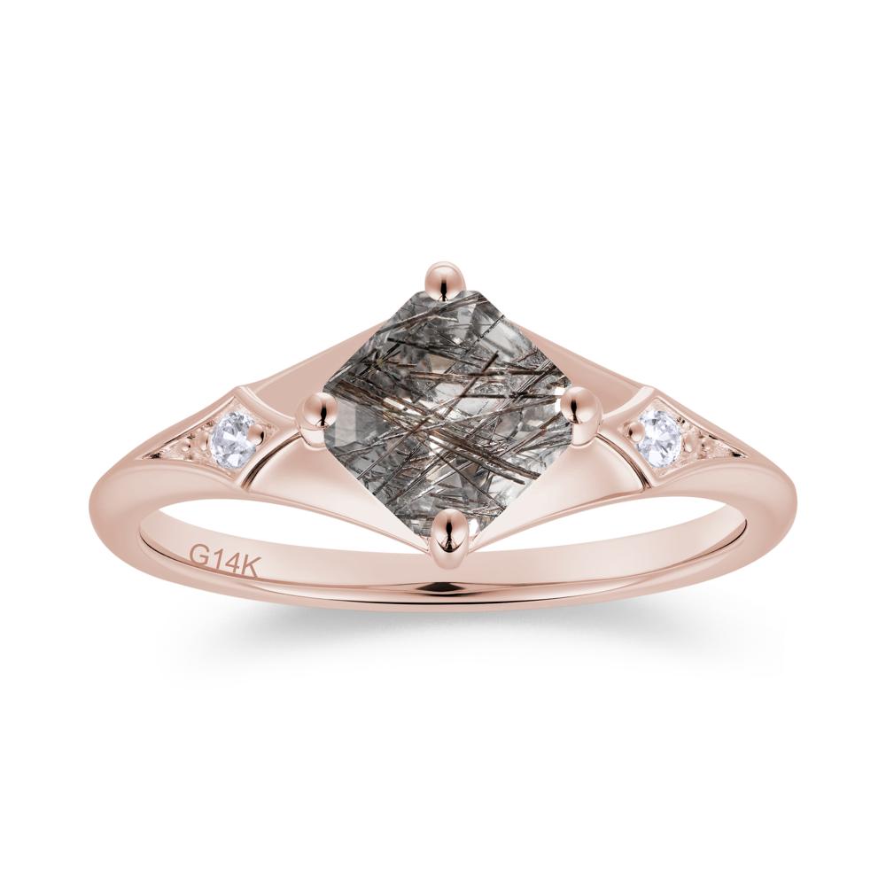 Asscher Cut London Blue Topaz Ring for Women - LUO Jewelry #gemstone_Black Rutilated Quartz
