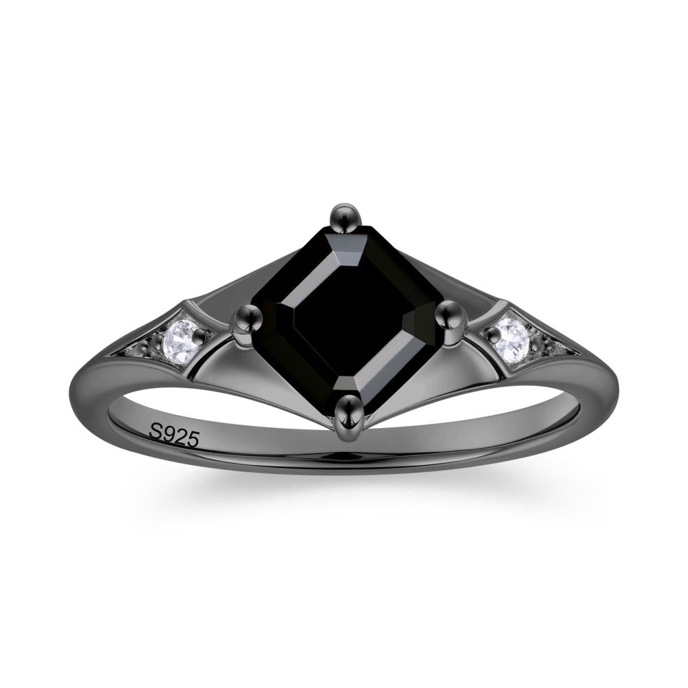 Asscher Cut London Blue Topaz Ring for Women - LUO Jewelry #gemstone_Black Spinel