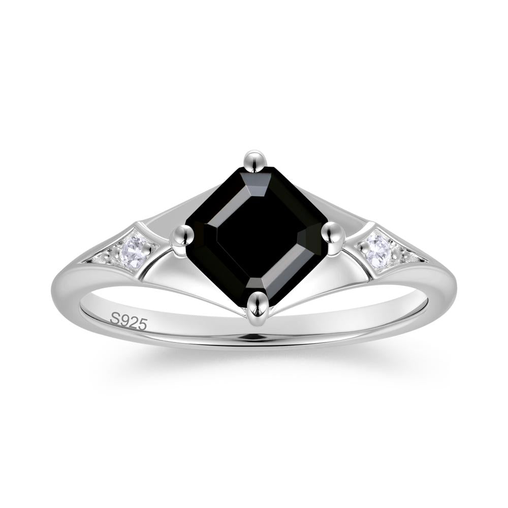 Asscher Cut London Blue Topaz Ring for Women - LUO Jewelry #gemstone_Black Spinel